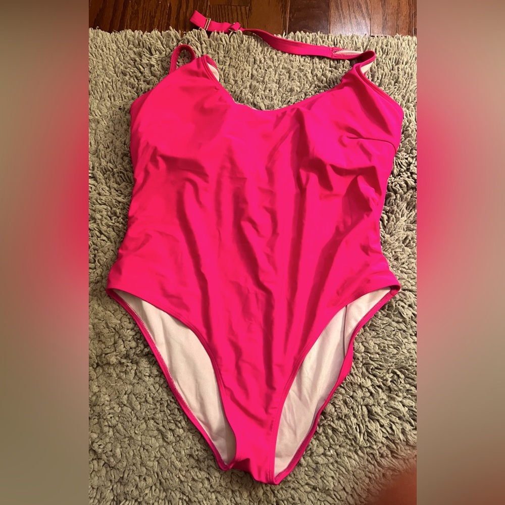Pink one piece swimsuit!